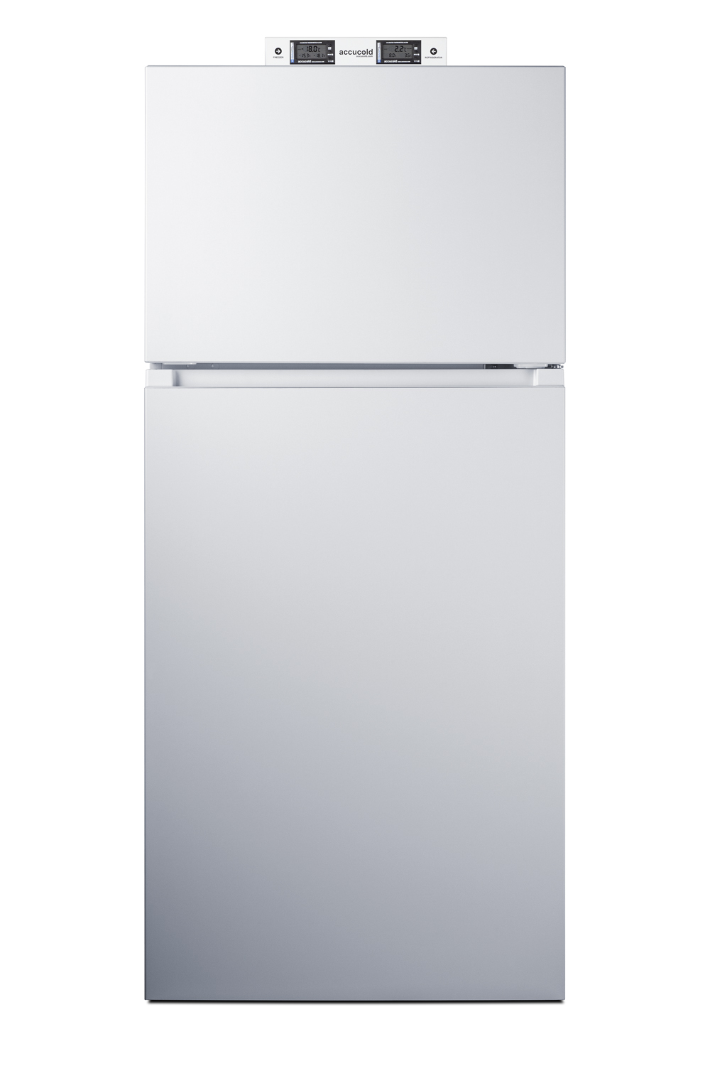 18 cu.ft. break room refrigerator-freezer in white with NIST calibrated alarm/thermometers